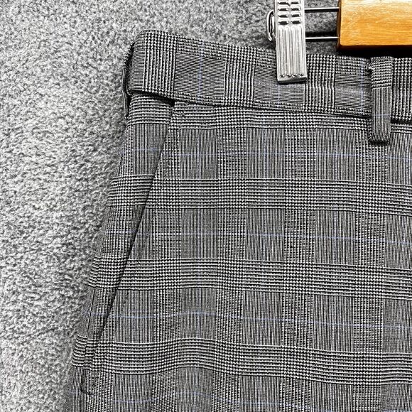 Lands‎ End Pants Womens 34 Gray Plaid Bootcut cuffed flat front pocket - Picture 7 of 16